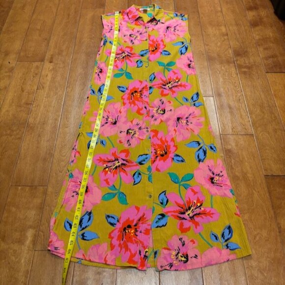 Billabong Womens Dress Size S Midi Button Floral Boho Beach Vacation Festival - Picture 10 of 13